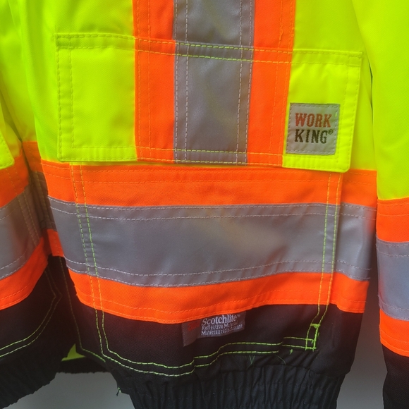 Work King by Tough Duck S413 Class 3 HiVis 3-in-1 Bomber Jacket Large - Picture 9 of 15